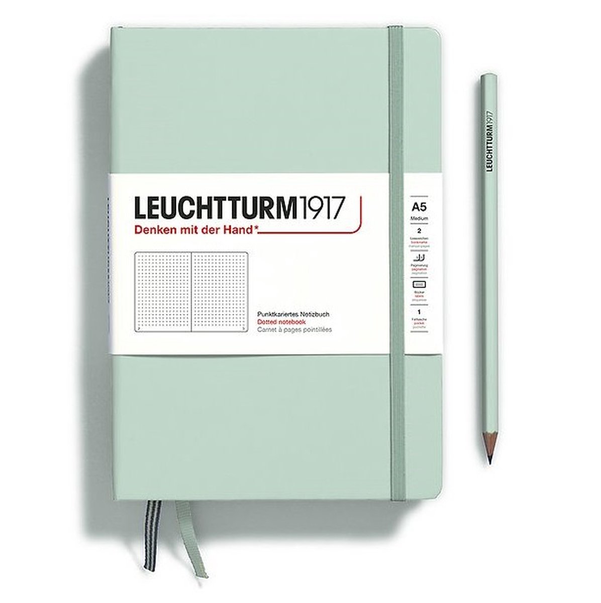 Leuchtturm1917 A5 Medium Natural Colours Notitieboek dotted Mint Green