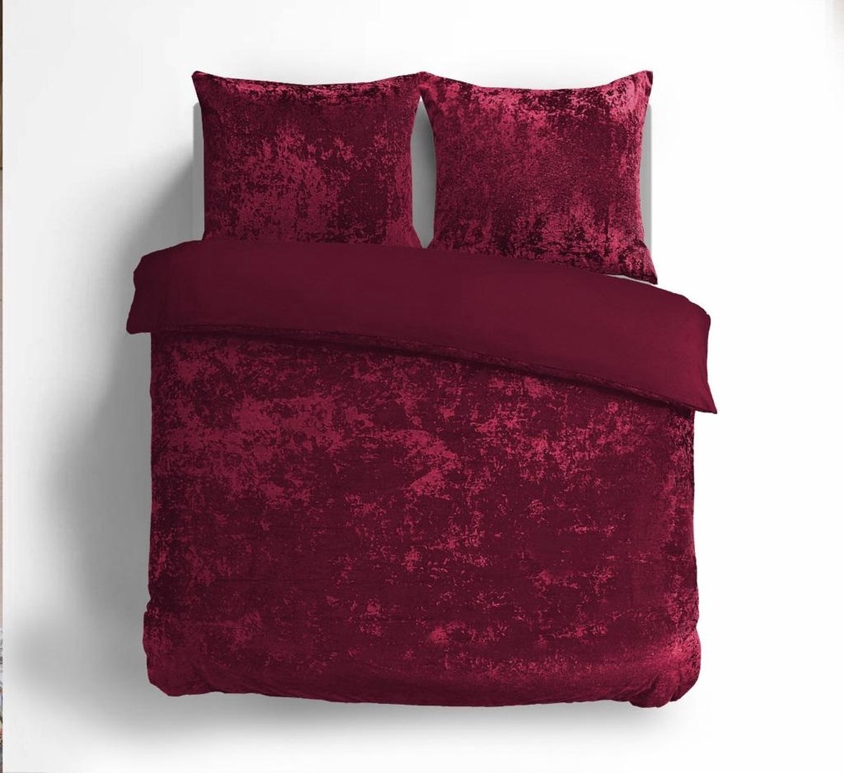 velvet couture dekbedovertrek- 200x200/220+ 2 kussenslopen 60x70cm- tweepersoons- Bordeaux rood