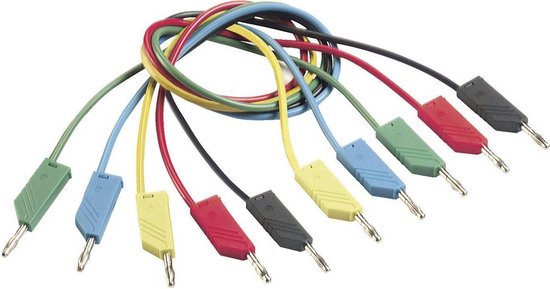 SKS Hirschmann CO MLN 25/1 Messleitung, 25 Cm, Rot, Lamellenstecker 4mm