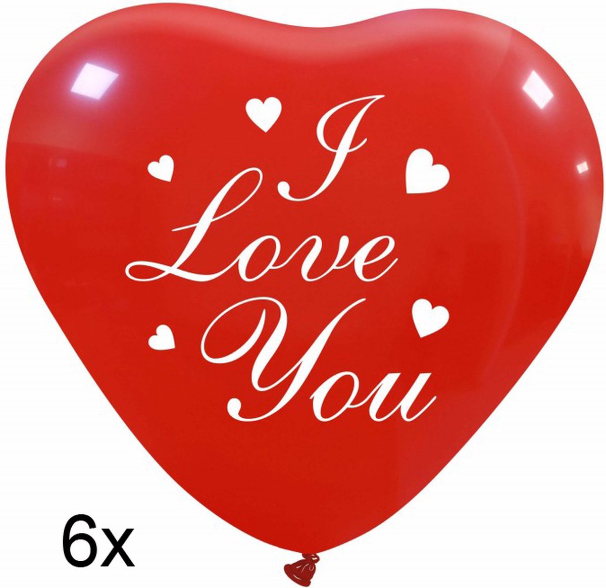Mega poster I Love You A1 formaat en 25 stuks rode hartjes ballonnen
