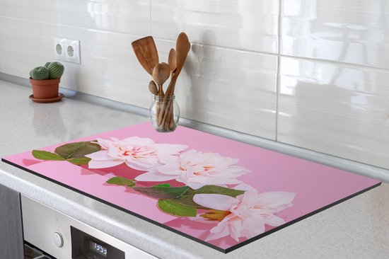 KitchenYeah® Inductie beschermer 81.2x52 cm - Bloesem - Zomer - Roze - Kookplaataccessoires - Afdekplaat voor kookplaat - Inductiebeschermer - Inductiemat - Inductieplaat mat