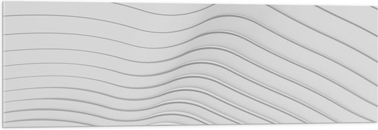 Acrylglas - Golvende Lijnen op Witte Achtergrond - 120x40 cm Foto op Acrylglas (Wanddecoratie op Acrylaat)