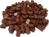 200 Bouwstenen 1x2 | Bruin | Compatibel met Lego Classic | Keuze uit vele kleuren | SmallBricks