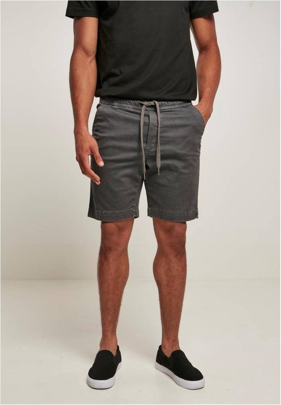 Urban Classics - Stretch Twill Joggshorts Korte broek - M - Grijs