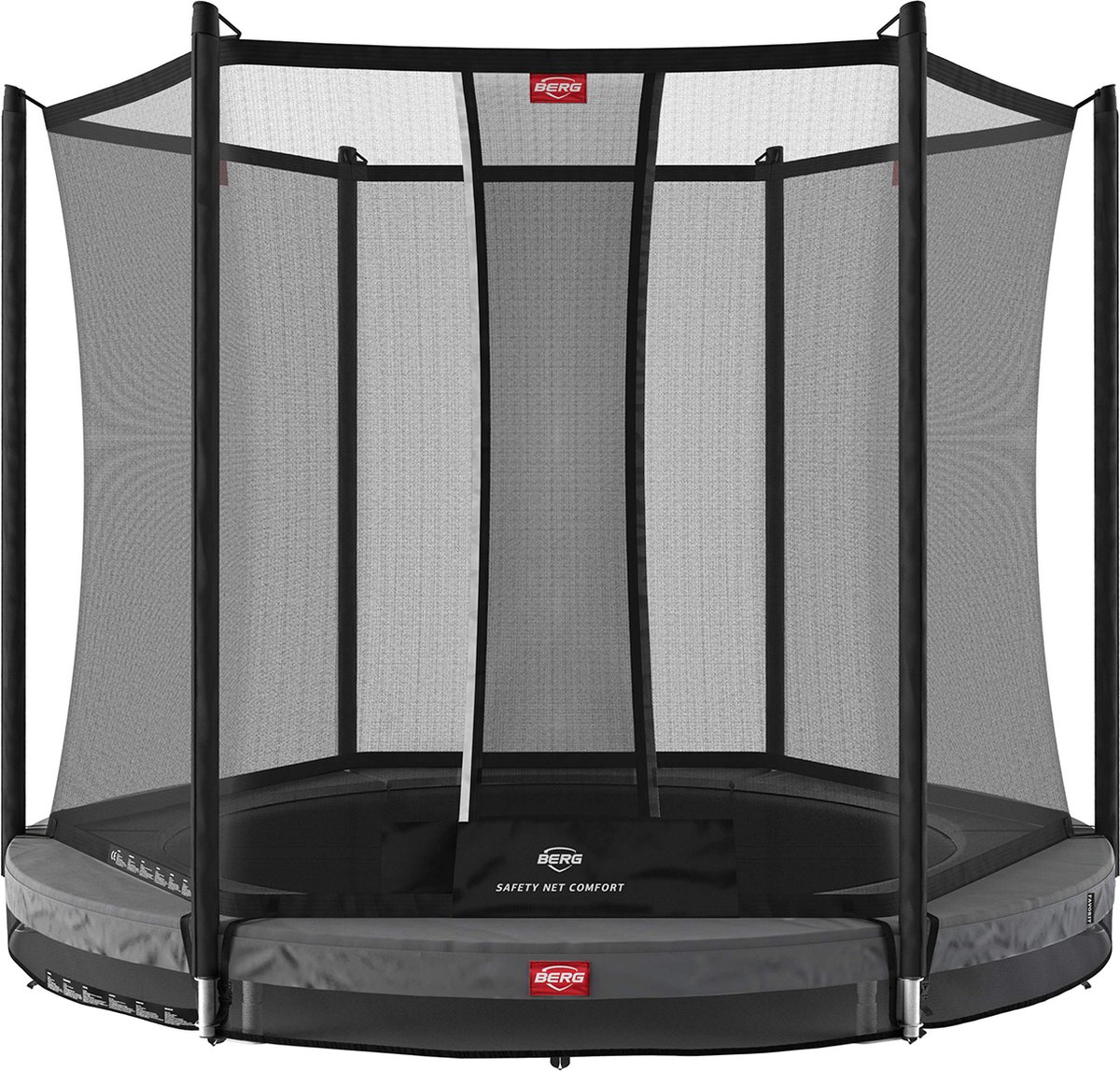 BERG Favorit InGround Trampoline - 330 cm - Rond - Grijs - Gold Solospring - Inclusief Veiligheidsnet