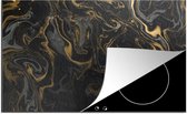KitchenYeah® Inductie beschermer 91.2x52 cm - Marmer print - Textuur - Grijs - Goud - Marmerlook - Luxe - Kookplaataccessoires - Afdekplaat voor kookplaat - Inductiebeschermer - Inductiemat - Inductieplaat mat