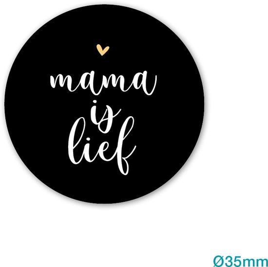 Foto: Sluitsticker moederdag mama is lief sluitzegel kadosticker zwart wit gouden hart hartje moeder verrassen surprise bedank kaart bedankje envelop sticker cadeau gift cadeauzakje chique inpakken dh collection