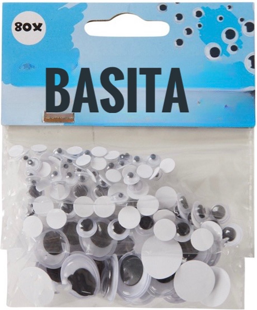 Basita® Wiebeloogjes - Sticker/ zwart wit - Plakoogjes - Googly eyes - knutselspullen voor kinderen