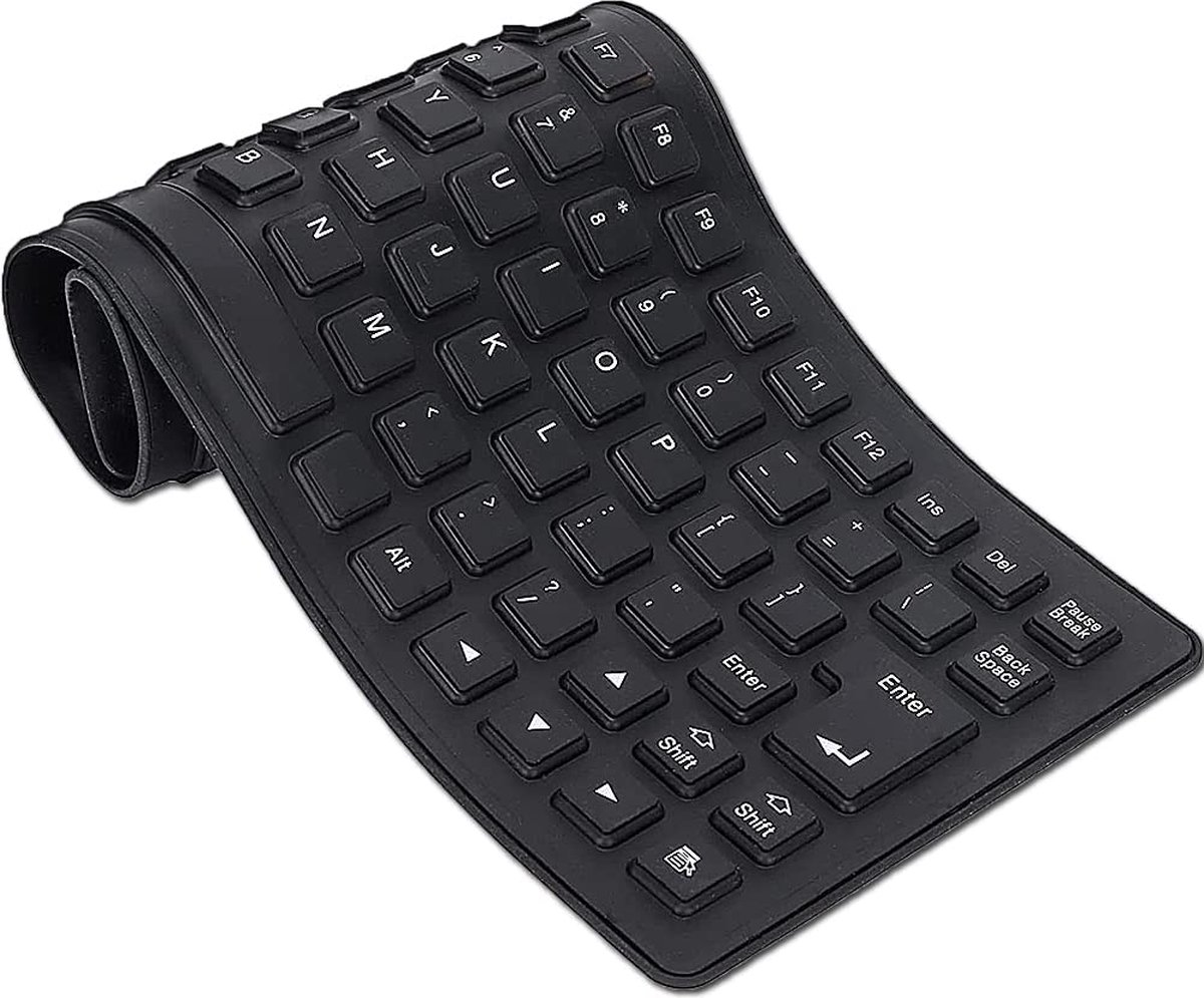 Premium waterdicht flexibel opvouwbaar toetsenbord voor onderweg - oprolbaar USB 2.0 109Keys full-size compatibel voor PC laptop Win 7 32/64 Mac mini toetsenbord