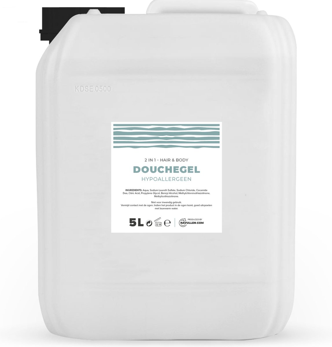 Douchegel - Hypoallergeen - 5 Liter - Jerrycan - Hair & Body - Navulling – Navullen