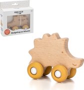 Free2Play - Houten speelgoed auto met siliconen wielen - Egel / Hedgehog