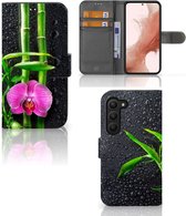 Wallet Book Case Geschikt voor Samsung Galaxy S23 Hoesje Orchidee
