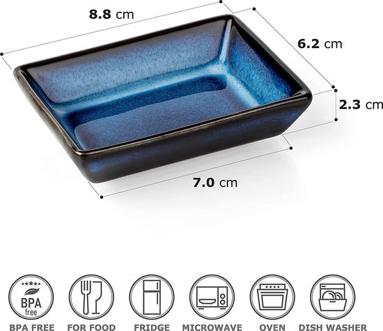 PORFOYO 16 stuks dipschaaltjes, sojasausschaaltjes, rechthoekige dipschalen, dipschalenset, witte sausschaaltjes, voor charcuterie board, sushi, tomatensaus, specerijen
