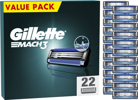 Foto: Gillette mach3 navulmesjes voor mannen 22 navulmesjes