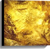 Canvas - Gouden Verfstrepen - 40x40 cm Foto op Canvas Schilderij (Wanddecoratie op Canvas)