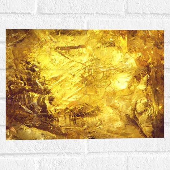 Muursticker - Gouden Verfstrepen - 40x30 cm Foto op Muursticker