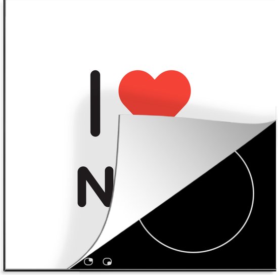 KitchenYeah® Inductie beschermer 78x78 cm - I love - Noor - Meisje - Kookplaataccessoires - Afdekplaat voor kookplaat - Inductiebeschermer - Inductiemat - Inductieplaat mat