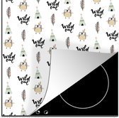 KitchenYeah® Inductie beschermer 78x78 cm - Uil - Quote - Patroon - Kookplaataccessoires - Afdekplaat voor kookplaat - Inductiebeschermer - Inductiemat - Inductieplaat mat