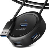 AXAGON HUE-P1AL 4x USB 3.2 Gen 1 ROUND hub, micro USB power IN, 1.2m USB-A cable