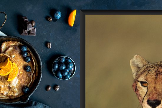 KitchenYeah® Inductie beschermer 81.6x52.7 cm - Twee cheeta's op de savanne - Kookplaataccessoires - Afdekplaat voor kookplaat - Inductiebeschermer - Inductiemat - Inductieplaat mat