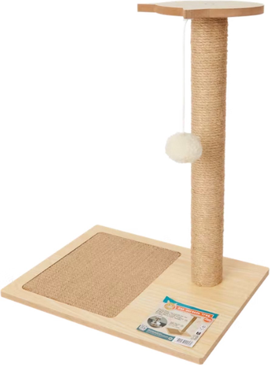 XXL Teak Houten Krabpaal | 200cm Hoog | Handgemaakt