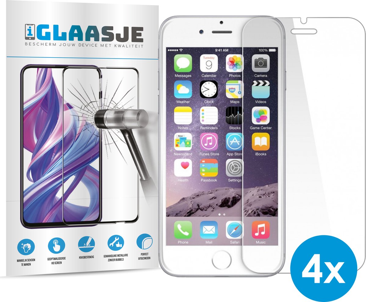 iGlaasje - 4x Screenprotector Telefoonglas Beschermglas - geschikt voor iPhone 6 Plus/6S Plus