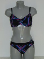 SHIWI GABY Black/Blue/Pink Soft-Cup Bikinitop + Brief maat 75D