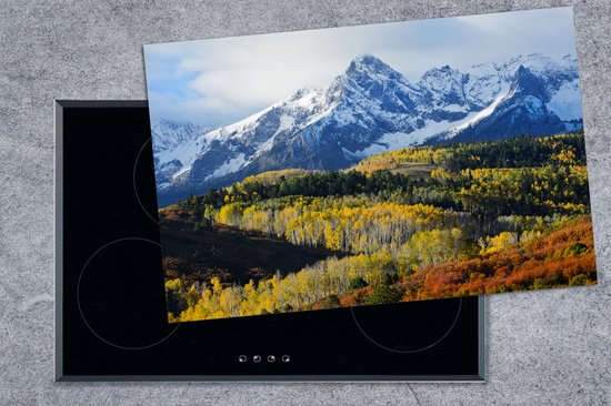 KitchenYeah® Inductie beschermer 80.2x52.2 cm - Berglandschap in Colorado - Kookplaataccessoires - Afdekplaat voor kookplaat - Inductiebeschermer - Inductiemat - Inductieplaat mat