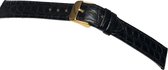 horlogeband-horlogebandje-12mm-echt leer-croco-zwart-zacht-plat-goudkleurige gesp-leer-12 mm