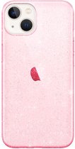 xoxo Wildhearts siliconen glitter hoesje - Sparkle Away Pink - Geschikt voor iPhone 14 Plus - Shockproof case met glitters - Roze