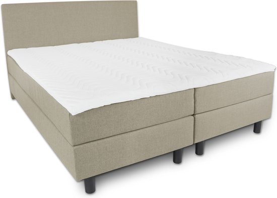 Sommier tapissier Home - Complet - Ressort ensaché - Mousse froide HR - Beige - 80x220 cm