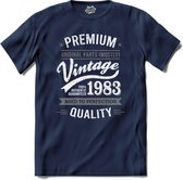 Vintage Legend Sinds 1983 - verjaardag en feest cadeau - Kado tip - T-Shirt - Unisex - Navy Blue - Maat L