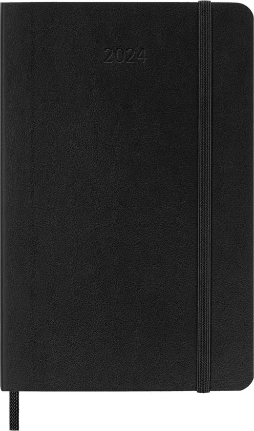 Moleskine 12 Maanden Agenda - 2024 - Wekelijks - Pocket - Zachte Kaft - Zwart