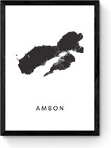 Ambon - Ingelijste Eilandkaart Poster