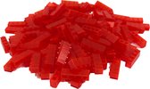 100 Bouwstenen 1x4 | Transparant Oranje | Compatibel met Lego Classic | Keuze uit vele kleuren | SmallBricks