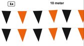 Vlaggenlijn oranje/zwart 10 meter - Meerkleurig - vlaglijn festival blok vlaglijn thema feest festival verjaardag landen