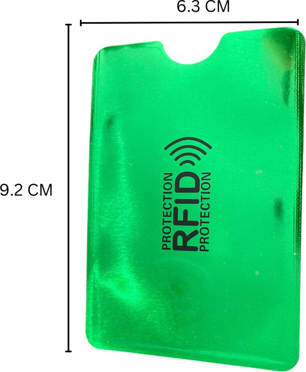 3 Stuks - RFID Bescherm Hoes - Groen - Bankpas Beschermer - RFID Blocker -  ID Kaart