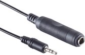Câble Jack stéréo 6,35 mm (f) - Jack stéréo 3,5 mm (m) - 0 mètre - Zwart