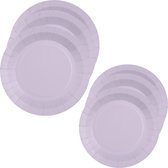 Santex Feest/verjaardag borden set - 40x stuks - lila paars - 17 cm en 22 cm