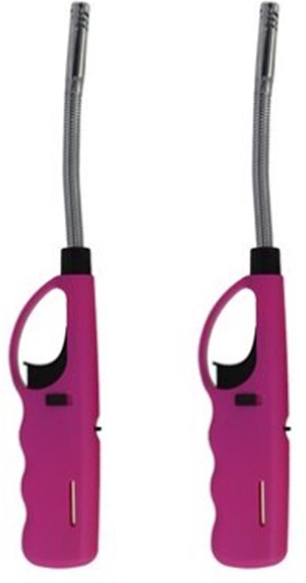 Flame Classics - BBQ/keuken/gas/haard aansteker - 5x - roze - 27 cm