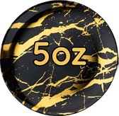 50 Marble design Herbruikbare feest borden 5oz - goud en zwart Premium borden - verjaardag, feesten, bbq enz - wegwerp ronde borden