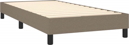 vidaXL Sommier tapissier avec matelas Tissu taupe 100 x 200 cm