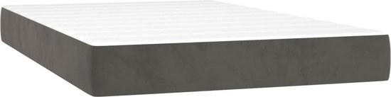 vidaXL Sommier tapissier avec matelas Velours Gris foncé 120x200 cm