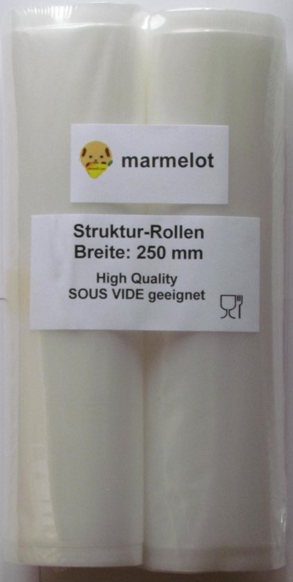 Marmelot Vacuumfolie Rollen Microstructuur 25cm x 6m 2 Rollen voor alle Merken Vacuum Sealers