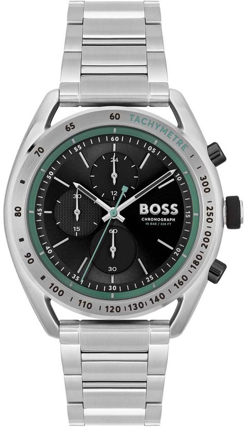 BOSS HB1514023 CENTER COURT Heren Horloge - Mineraalglas - Staal - Zilverkleurig - 44 mm breed - Quartz - Vouw/Vlindersluiting - 10 ATM (zwemmen)