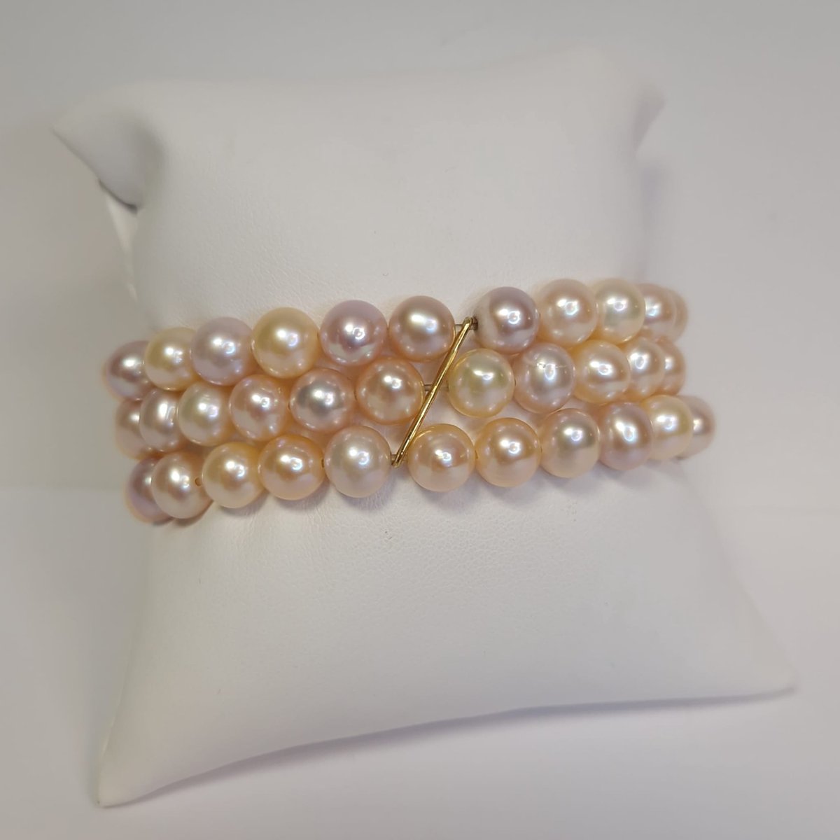Parel armband - zoetwaterparel - rekarmband - echte parels - 18 krt goud - uitverkoop Juwelier Verlinden St. Hubert – van €695,= voor €499,=