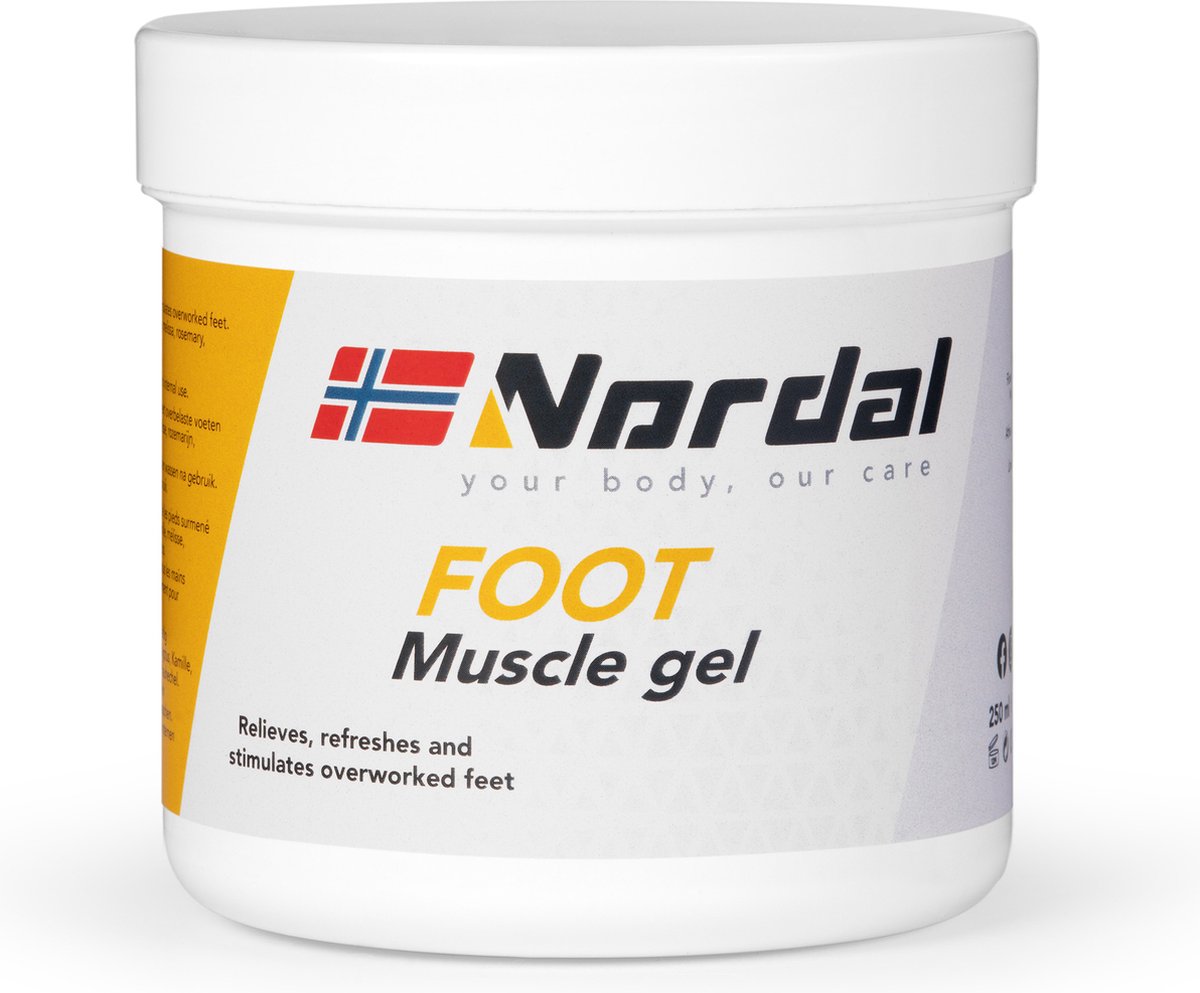 Nordal - Foot Muscle Gel - Spier- en Gewrichtsbalsem – Verkoeld de Huid, Voetspieren en Pezen - Voor en Na Belasting op de Voeten - Pot 250ml – Verzorgend