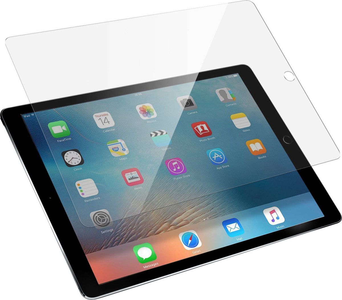 Avizar getemperd glas beschermende folie Geschikt voor iPad Pro 12.9 2017 et 2015 9H hardheidsbescherming en anti-explosie - transparante omtrek, Transparant