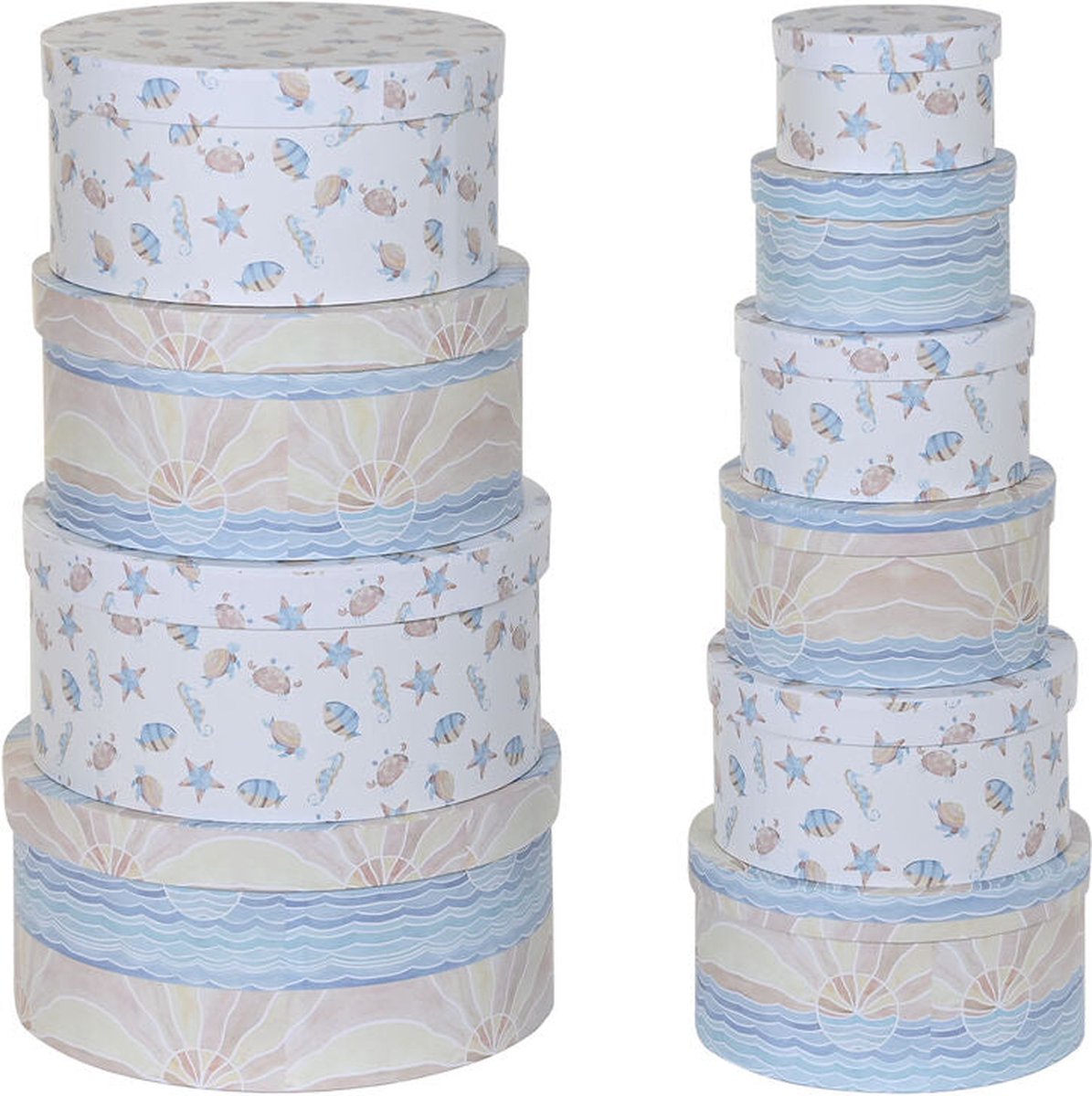 Goedkoopste Set van opstapelbare opbergboxen DKD Home Decor Kinderen Multicolour Karton (37,5 x 37,5 x 18 cm