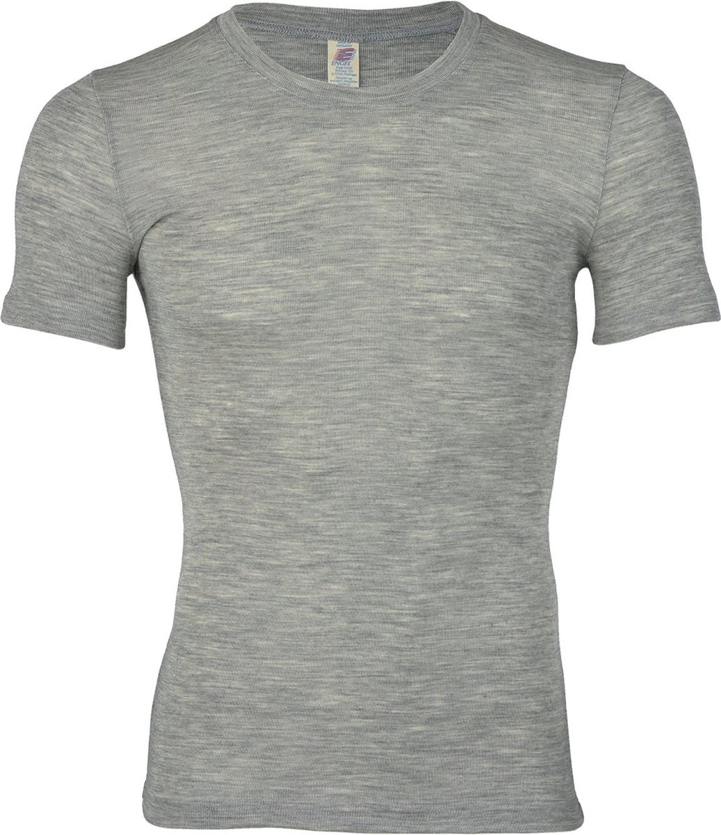 Engel Natur Heren T-shirt Zijde - Bio Merino Wol GOTS Grijs 46/48(M)